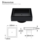 Shower Heads & Screens: WaterMark Matt Black 100x100mm Square Tile Insert Shower Grate Floor Drain 50mm Waste