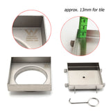 Shower Heads & Screens: WaterMark Brushed 100mm Square Tile Insert Shower Grate Floor Drain 80mm Waste