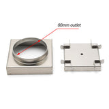 Shower Heads & Screens: WaterMark Brushed 100mm Square Tile Insert Shower Grate Floor Drain 80mm Waste