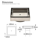 Shower Heads & Screens: WaterMark Brushed 100mm Square Tile Insert Shower Grate Floor Drain 80mm Waste