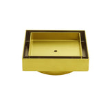 Shower Heads & Screens: Brushed Gold 100x100mm Tile Insert Floor Drain Square Shower Grate 80mm Waste