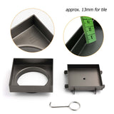 Shower Heads & Screens: Gun Metal 100x100mm Square Tile Insert Floor Drain Small Shower Grate 80mm Waste