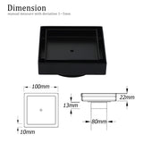 Shower Heads & Screens: Matt Black Square 100x100mm Tile Insert Floor Drain Shower Grate 80mm Outlet Waste