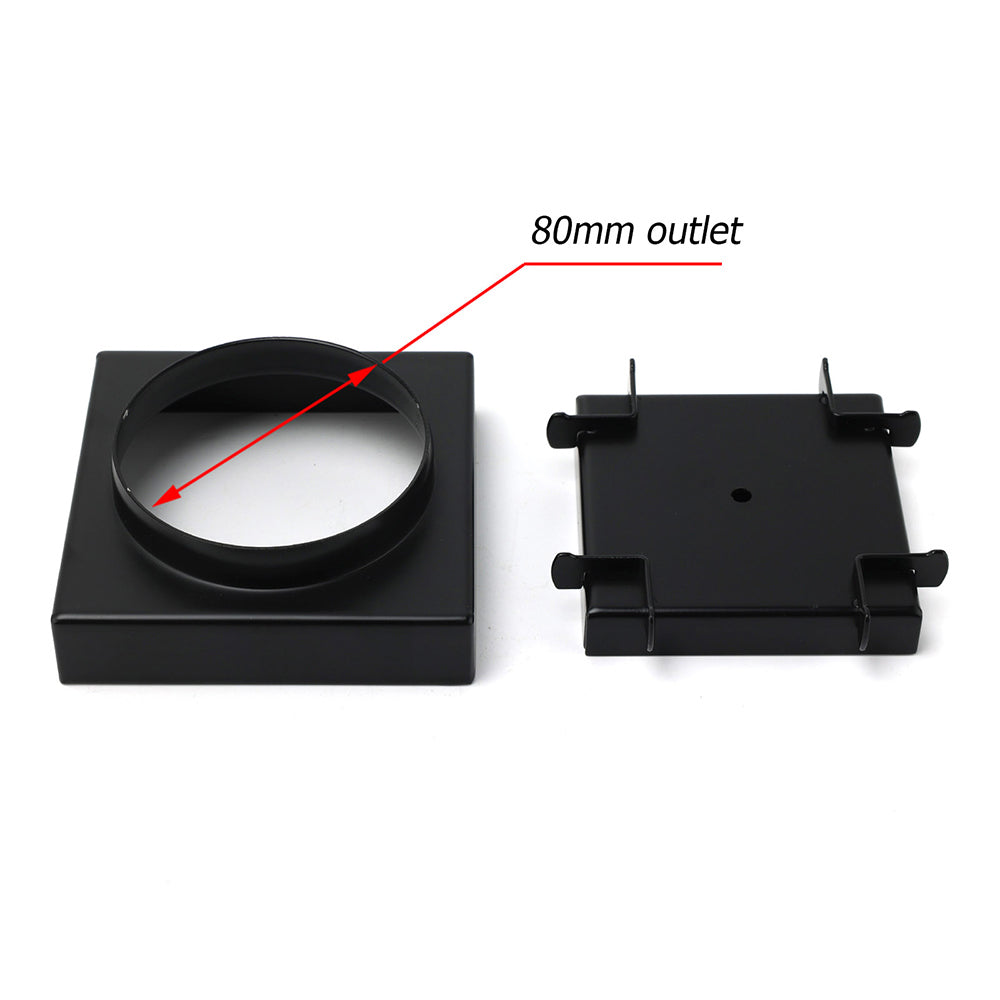 Matt Black Square 100x100mm Tile Insert Floor Drain Shower Grate 80mm Outlet Waste
