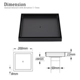 Shower Heads & Screens: Matt Black Bathroom Big 200mm Tile Insert Floor Drain Shower Grate 50mm Outlet