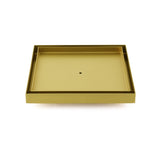 Shower Heads & Screens: Brushed Gold Large 200mm Tile Insert Bathroom Floor Drain Grate 80mm Waste Outet