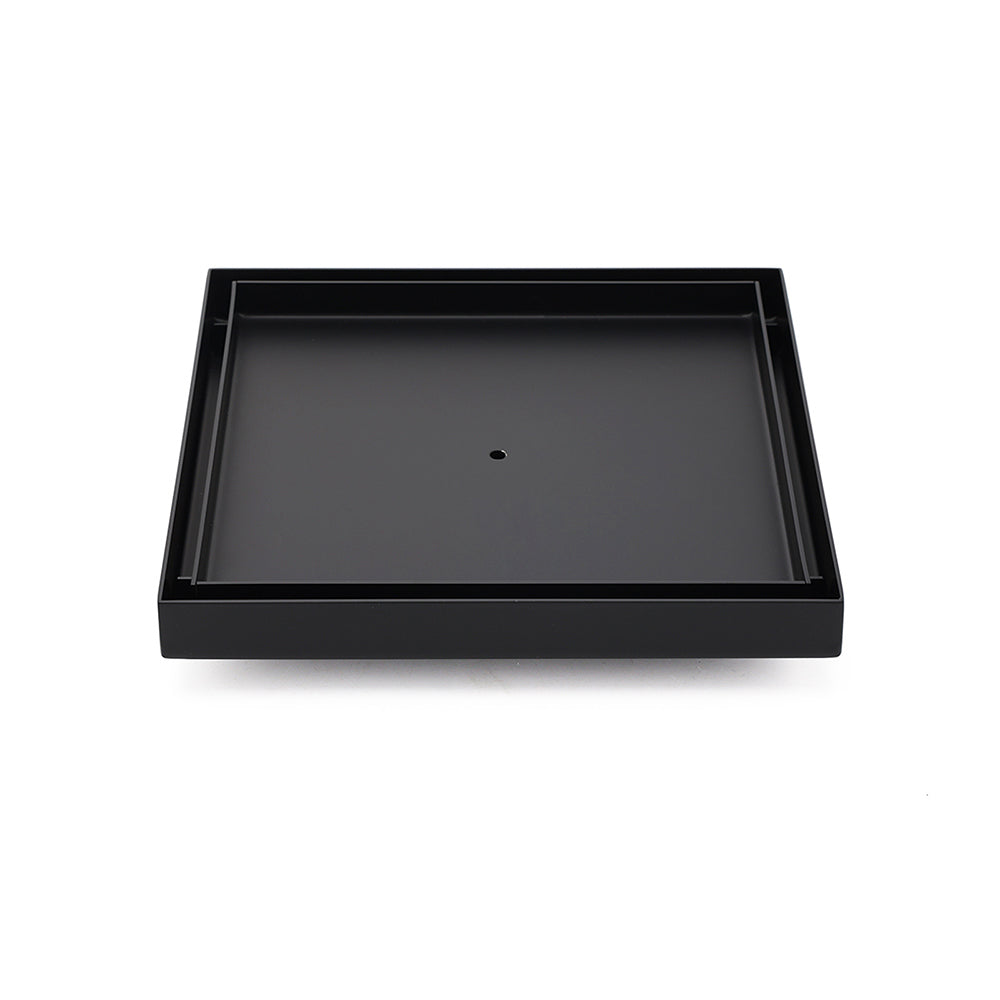 Shower Heads & Screens: Watermark Matt Black Large 200mm Tile Insert Floor Drain Shower Grate 80mm Waste