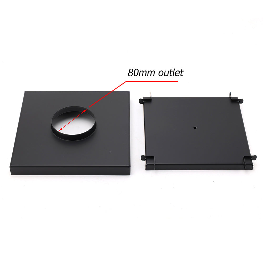 Shower Heads & Screens: Watermark Matt Black Large 200mm Tile Insert Floor Drain Shower Grate 80mm Waste