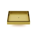 Shower Heads & Screens: Brushed Gold Square 150x150mm Tile Insert Floor Drain Shower Grate 50mm Waste