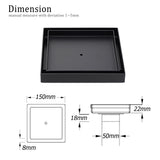 Shower Heads & Screens: Matt Black 150x150mm Tile Insert Floor Drain Shower Grate 50mm Outlet Watermark
