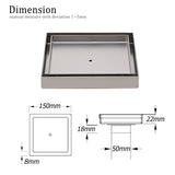 Shower Heads & Screens: 150x150mm Square Tile Insert Floor Drain Stainless Steel Shower Grate 50mm Waste