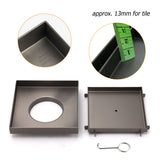 Shower Heads & Screens: Bathroom Gun Metal 150mm Tile Insert Floor Drain Shower Grate 80mm Waste Outlet