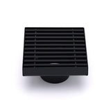 Shower Heads & Screens: Matt Black 100mm Square Strip Fence Shower Grate Bathroom Floor Drain 50mm Waste