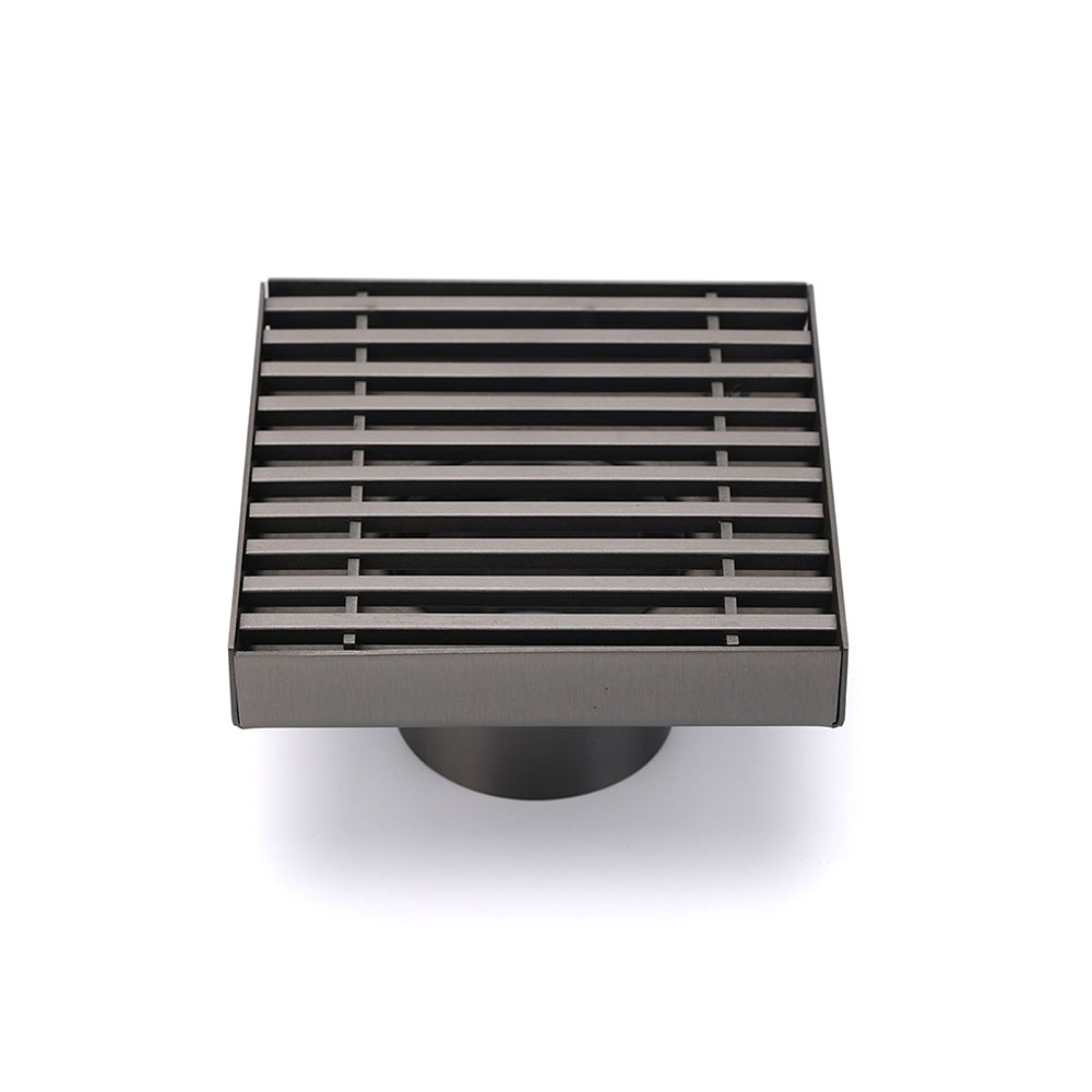 Shower Heads & Screens: Gun Metal SUS 100mm Square Strip Fence Floor Drain Small Shower Grate 50mm Waste