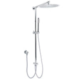 Shower Heads & Screens: WELS Chrome Round Large 12" Rain Shower Head Single Mode Handheld Wall Arm Rail 2in1 Set