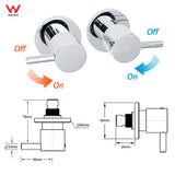Shower Heads & Screens: WELS Round Large 12" Rain 2in1 Shower Head Stainless Steel Handheld Wall Rail Brass Twin Taps Set