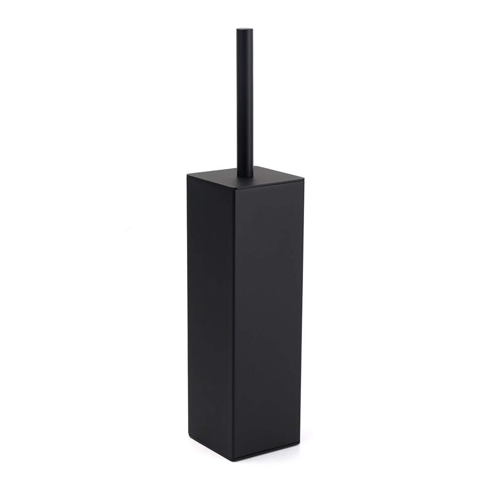 Matt Black Square Stainless Steel Bathroom Accessory Toilet Brush Holder Cup Set