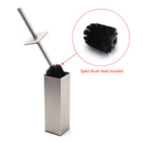 Shower Accessories: Brushed Nickel Cubic Square Toilet Brush Stainless Steel Wall Mounted Holder Cup