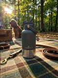 Dog Bowls, Feeders & Waterers: Pawstock 3-in-1 Insulated Dog Water Bottle with Dual Bowls  1L Stainless Steel Travel Bottle - Gray