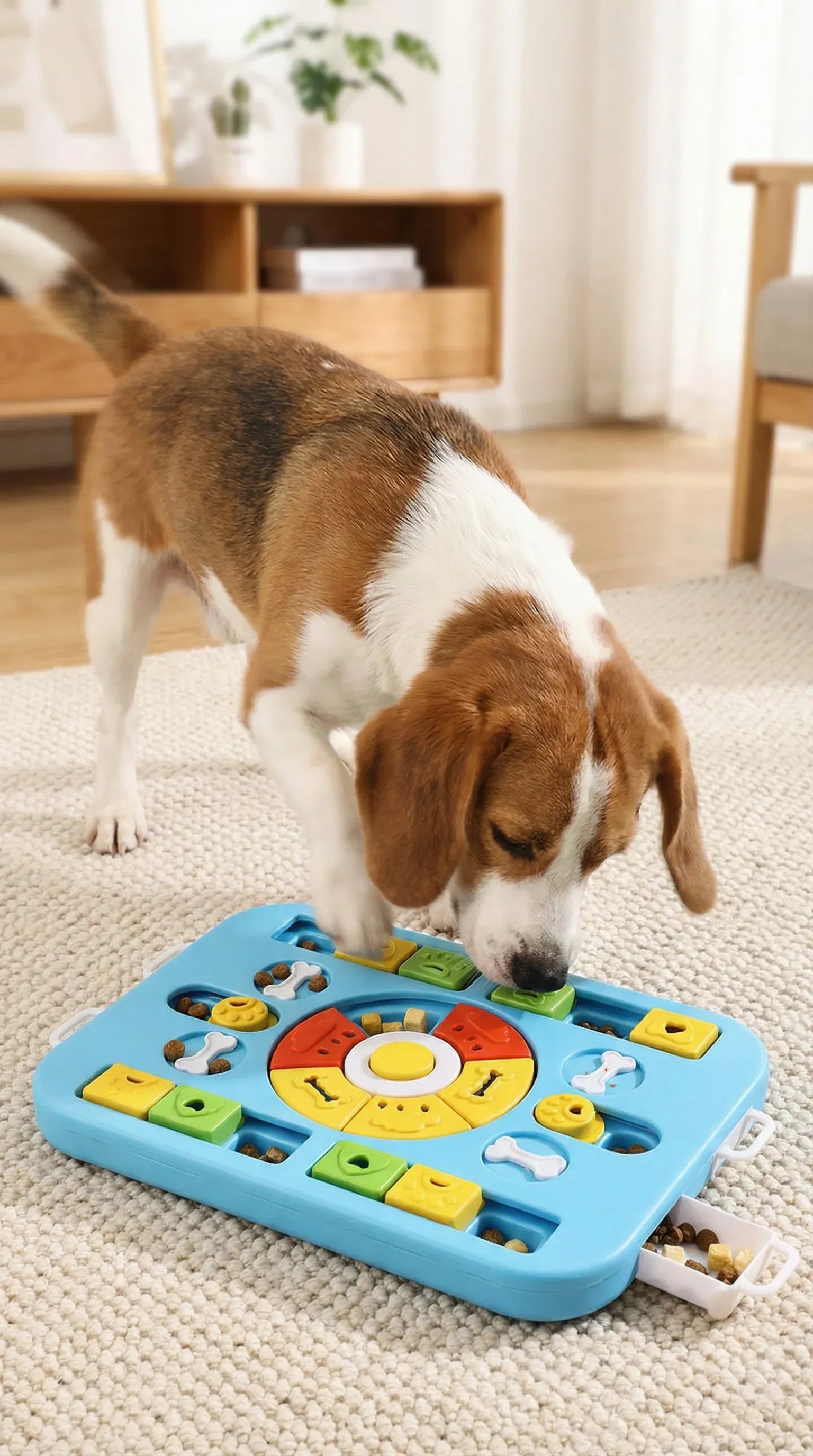 Interactive Dog Puzzle Toy – Slow Feeder & Treat Dispenser-Blue