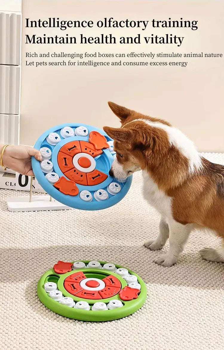 Pizza Puzzle Treat Toy for Dogs & Cats – Interactive Slow Feeder-Blue