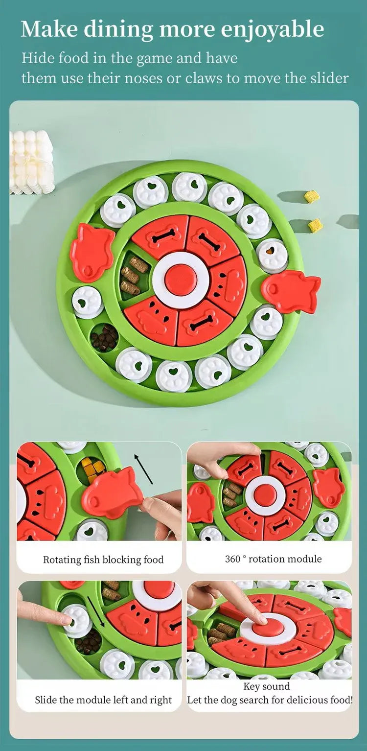 Pizza Puzzle Treat Toy for Dogs & Cats – Interactive Slow Feeder
