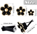 6 Pcs Daisy Flower Air Vent Clip Accessories Air Conditioning Outlet Clip Car Air Freshener Dashboard Accessories Charm Car Inter Decor(2.5 cm, 3 cm, 3.3 cm,Black)