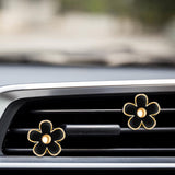 6 Pcs Daisy Flower Air Vent Clip Accessories Air Conditioning Outlet Clip Car Air Freshener Dashboard Accessories Charm Car Inter Decor(2.5 cm, 3 cm, 3.3 cm,Black)