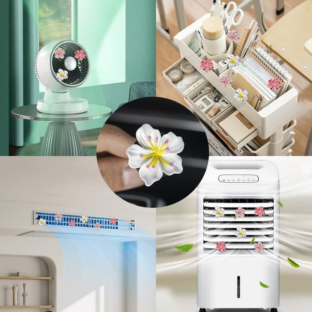Cute Car Air Fresheners Vent Clips 6 PCS, Flower Air Vent Clips Pink Car Accessories Interior Aesthetic Women Automobile Air Conditioning Vents Decorations