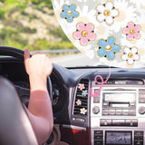 6 Pcs Daisy Flower Air Vent Clip Accessories Air Conditioning Outlet Clip Car Freshener Dashboard Accessories Charm Car Inter Decor(Blue, Pink,White,3/3.3 cm)