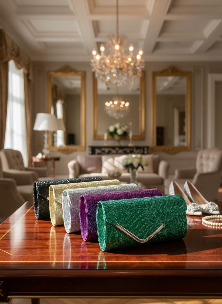 Women Fashion Wedding Evening Clutch Bag, V‑Shaped Metal Trim Versatile Chain Formal Party Handbag for Prom Banquet, Green