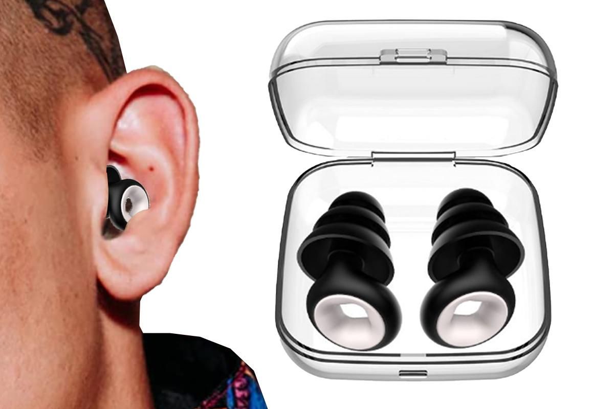 Reusable Hoop Noise Reduction Earplugs Black