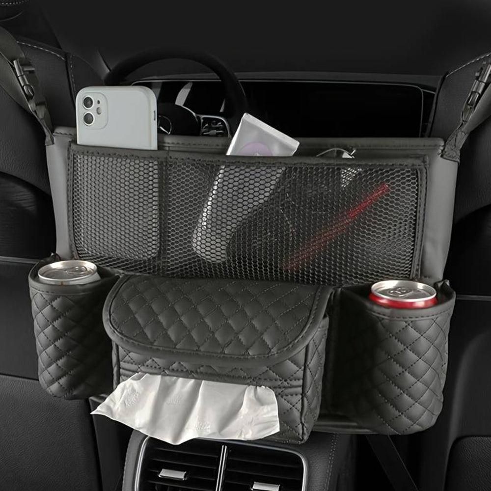 Car Handbag Purse Holder Between Seats Car Consoles Storage Bag Auto Seat Barrier-Black