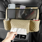 Car Handbag Purse Holder Between Seats Car Consoles Storage Bag Auto Seat Barrier-Black