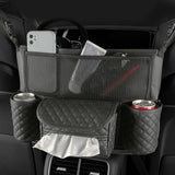 Car Handbag Purse Holder Between Seats Car Consoles Storage Bag Auto Seat Barrier-Brown