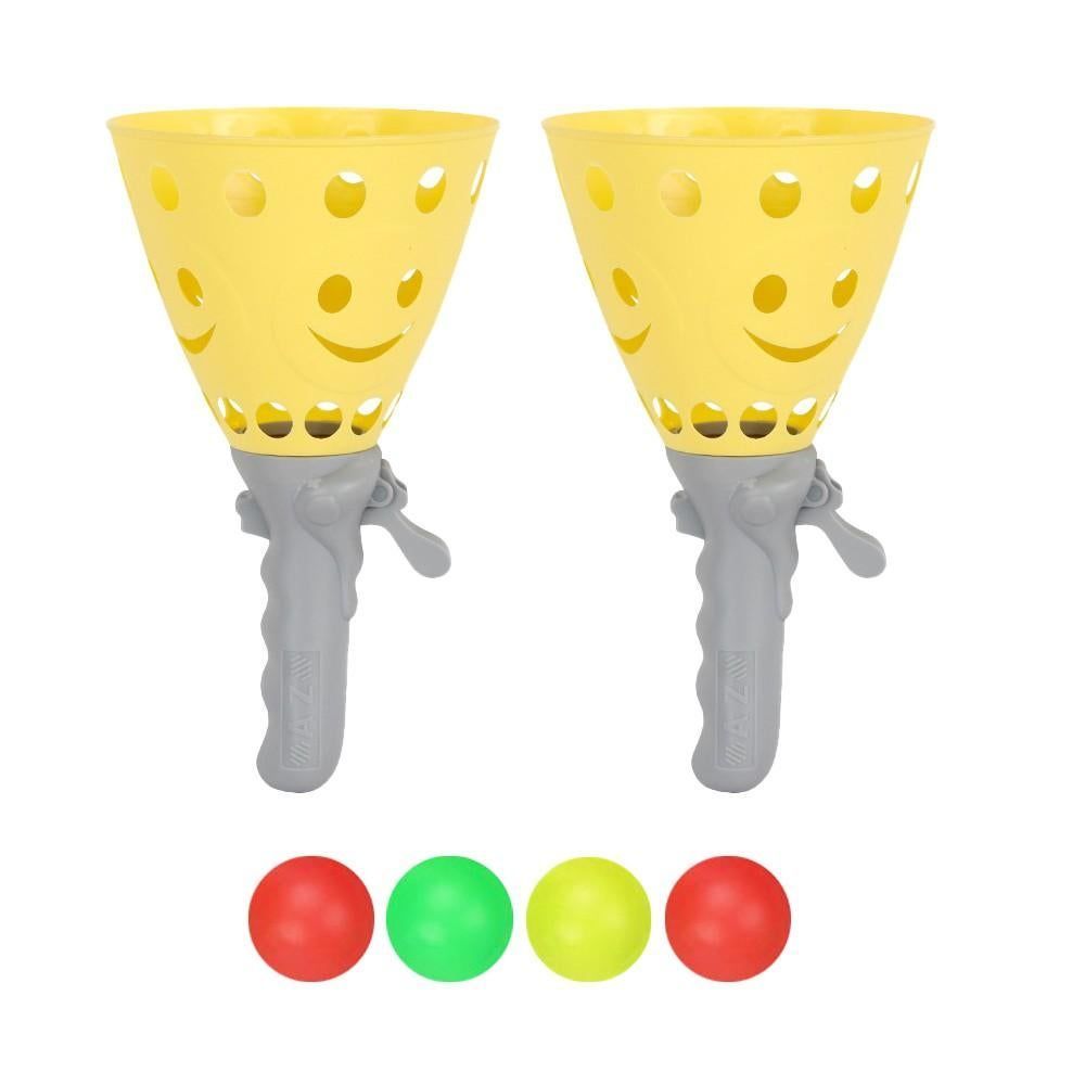 Catch Ball Game with 2 Catch Launcher Baskets and 4 Balls Blue