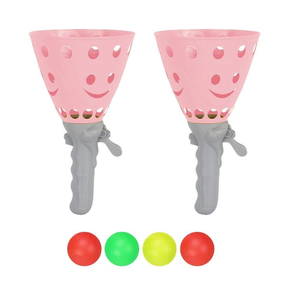 Catch Ball Game with 2 Catch Launcher Baskets and 4 Balls Blue