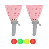 Catch Ball Game with 2 Catch Launcher Baskets and 4 Balls Yellow