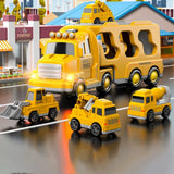Construction Truck Toys with 6 Mini Cars for Electric Carrier Toy Set