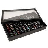 100 Slots Jewelry Ring Display Organizer Tray Case