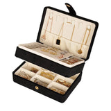 Portable Jewelry Box Storage Organizer for Rings Necklaces & Earrings Black