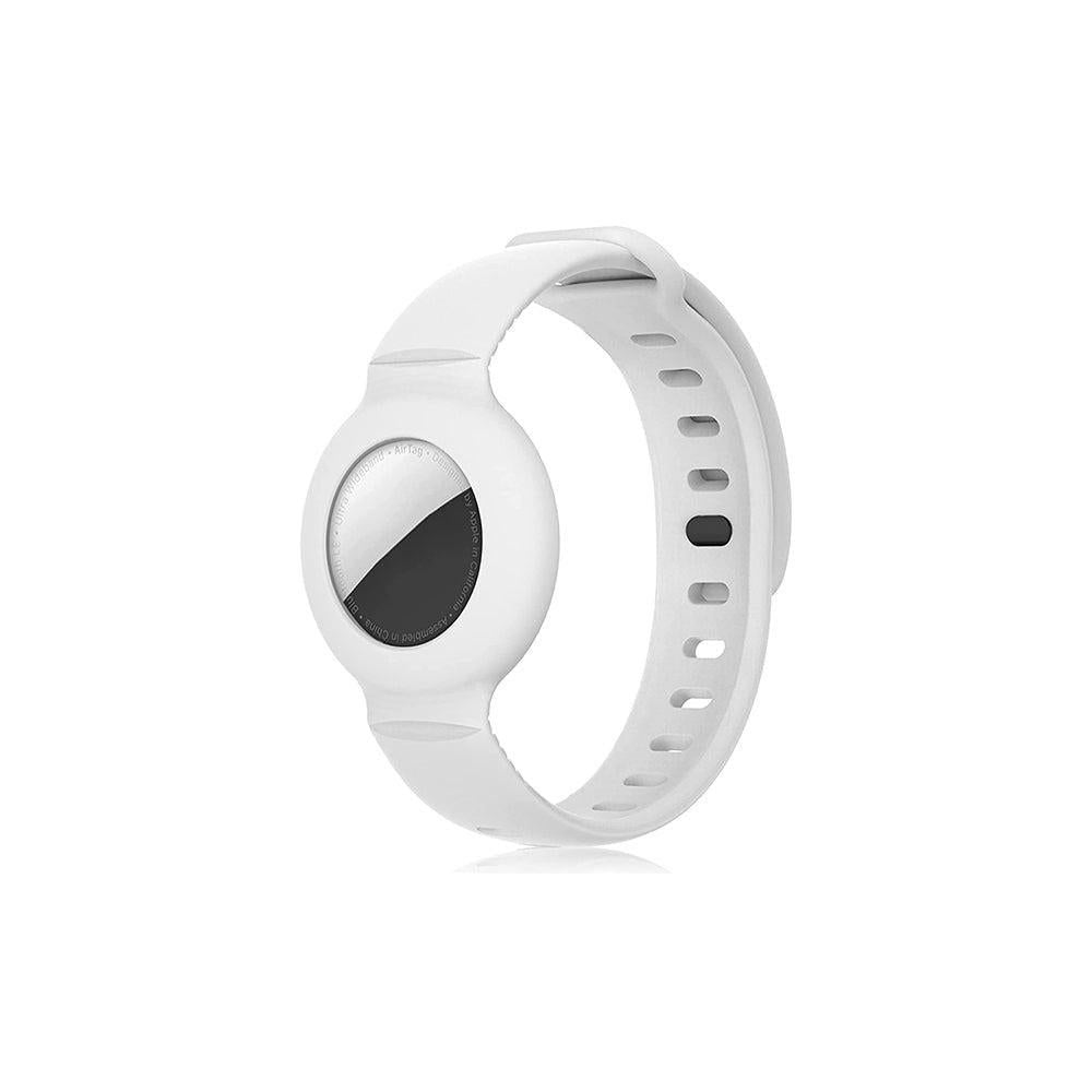 Silicone Airtag Wristband White