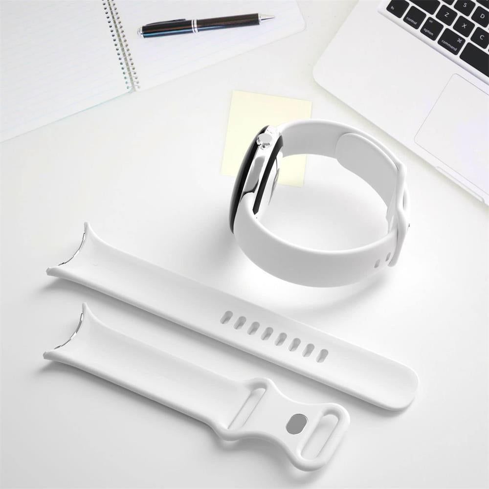 1 / 2 Soft Replacement Strap Silicone Sport Watch Band White - L Compatible and Suitable for Google Pixel Watch
