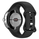 For Google Pixel Watch 1 / 2 Soft Replacement Strap Silicone Sport Watch Band Black - L