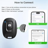 1 Pair Black Bluetooth Mobile Phone Camera Remote Control Rechargeable Shutter