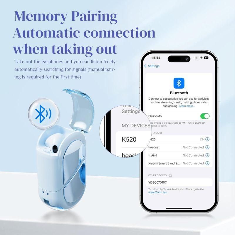 K520 deformable cute heart-shaped bluetooth headset tws compact stereo - white