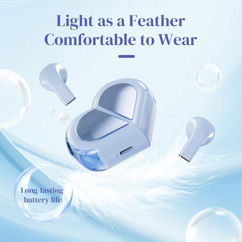 K520 deformable cute heart-shaped bluetooth headset tws compact stereo - white