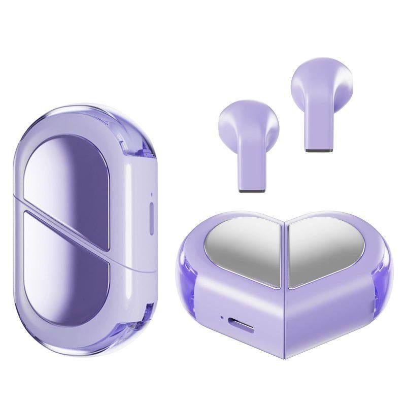 K520 deformable cute heart-shaped bluetooth headset tws compact stereo - white