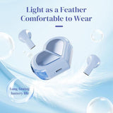 K520 deformable cute heart-shaped bluetooth headset tws compact stereo - blue
