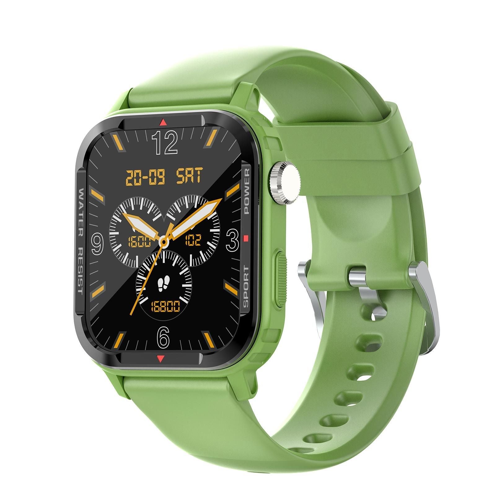 Smart Watch 1.85 inch Square Screen IP67 45*39mm 1pc (Green)